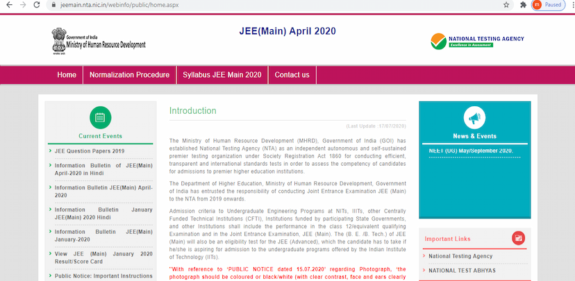 JEE Mains 2020 result