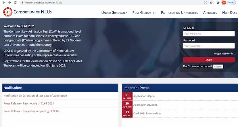 CLAT 2021 exam
