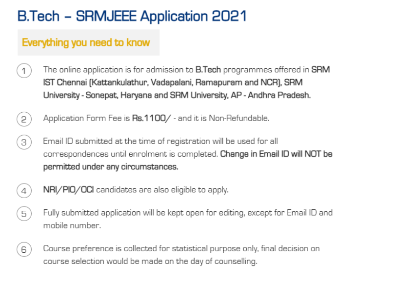 SRM admission 2021