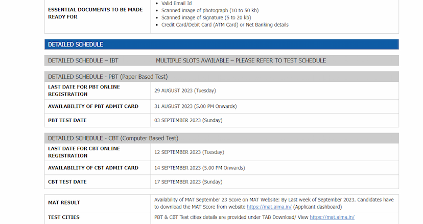 MAT 2023 registration