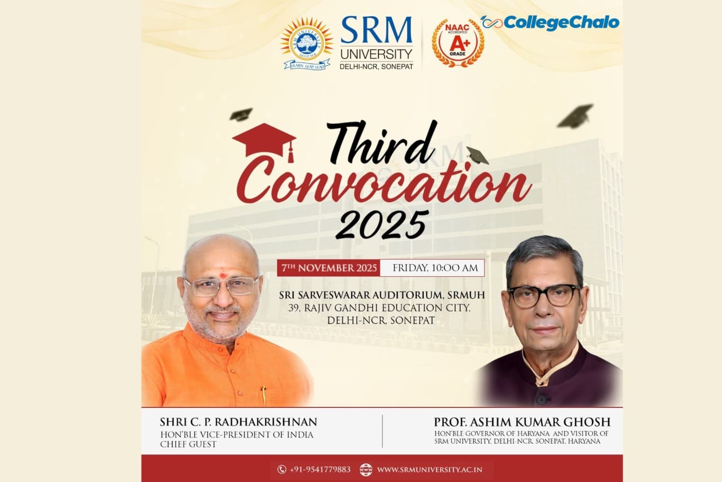 Third Convocation 2025 at SRM University Delhi‑NCR, Sonepat: A Day of Achievement and Inspiration