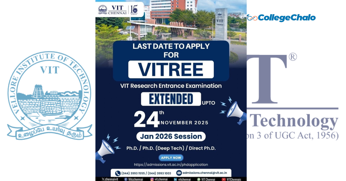 VITREE Deadline Extended: A Great Opportunity for Aspiring Researchers to Join VIT Chennai in January 2026