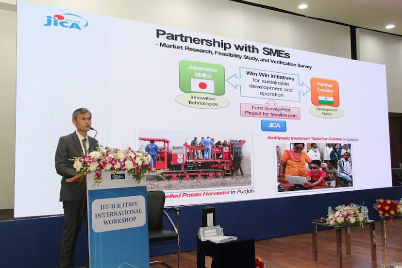 Mr. Katsuo Matsumoto, Chief Representative, Jica India Office, Addressing A Joint Workshop By Itsev Inc. Japan & Iit Hyderabad On 3 Wheeler Ev