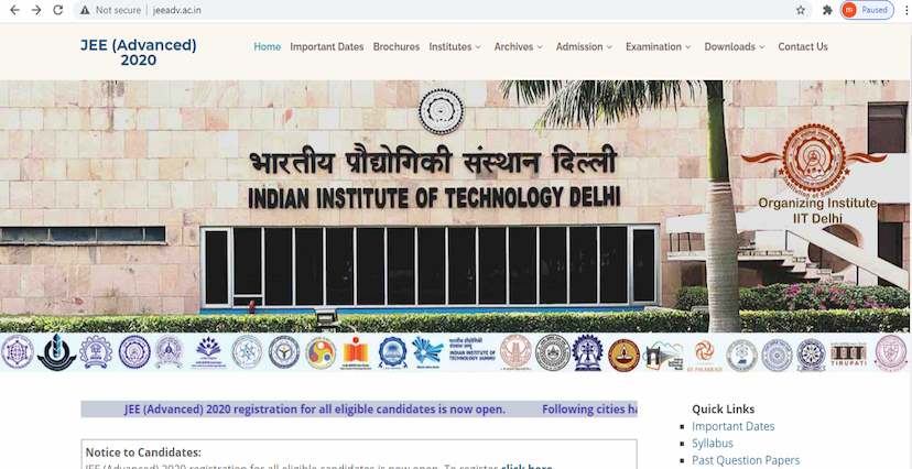 JEE Advanced registration