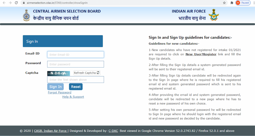 IAF recruitment 2020