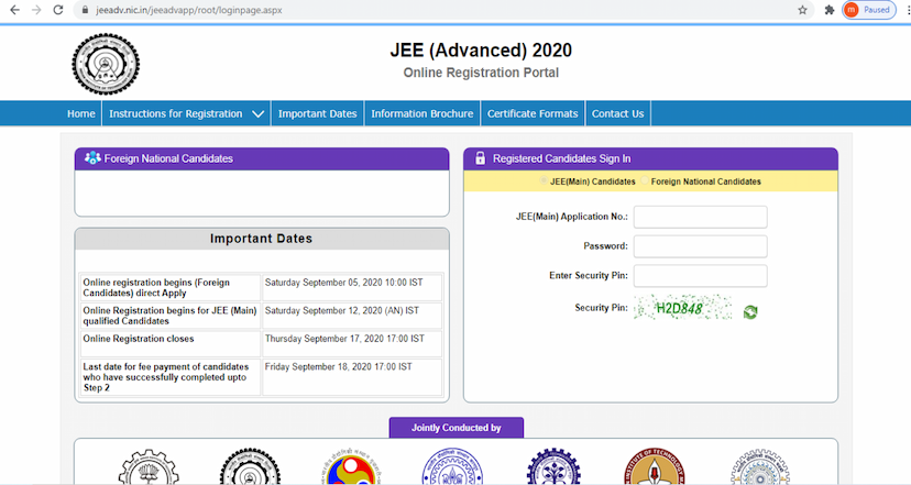 JEE Advanced exam