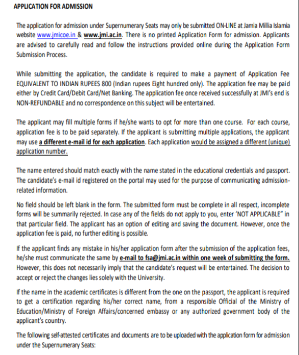 Jamia Millia Islamia admission