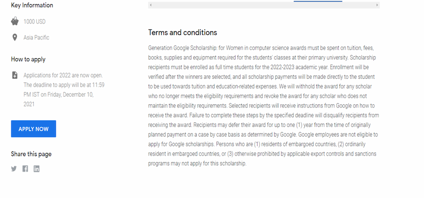 Generation Google Scholarship