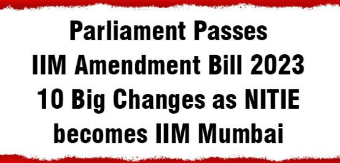 Nitie To Become Iim Mumbai A New Era For Management Education In India.