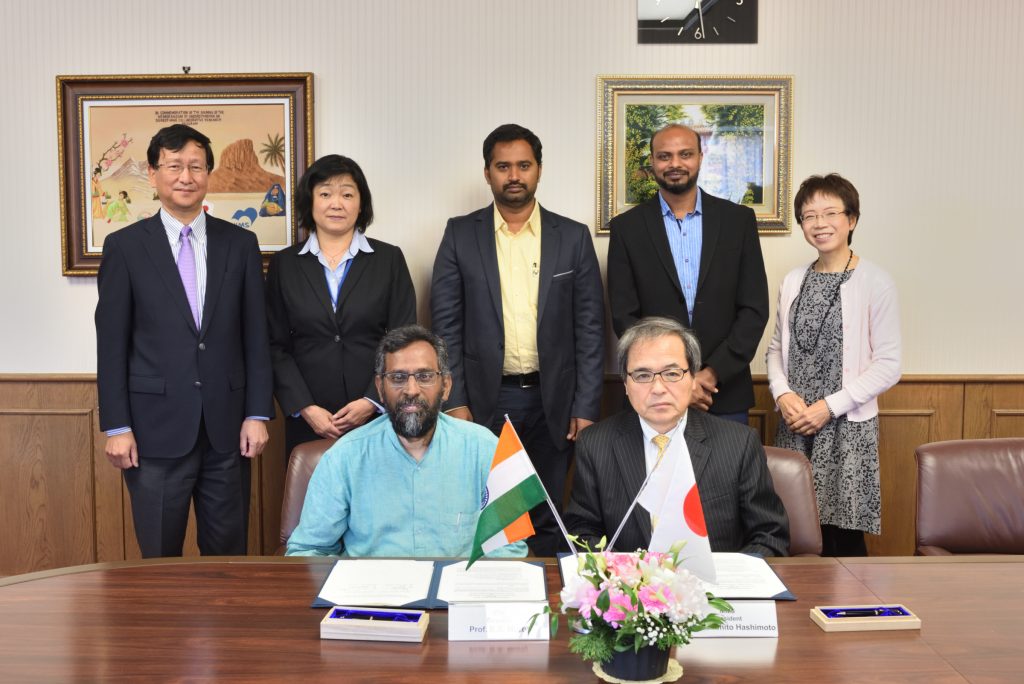 Prof Bs Murty (l), Director, Iit Hyderabad & Prof Kazuhito Hashimoto, President, National Institutes For Material Science (nims), During Mou Signing Event In Japan