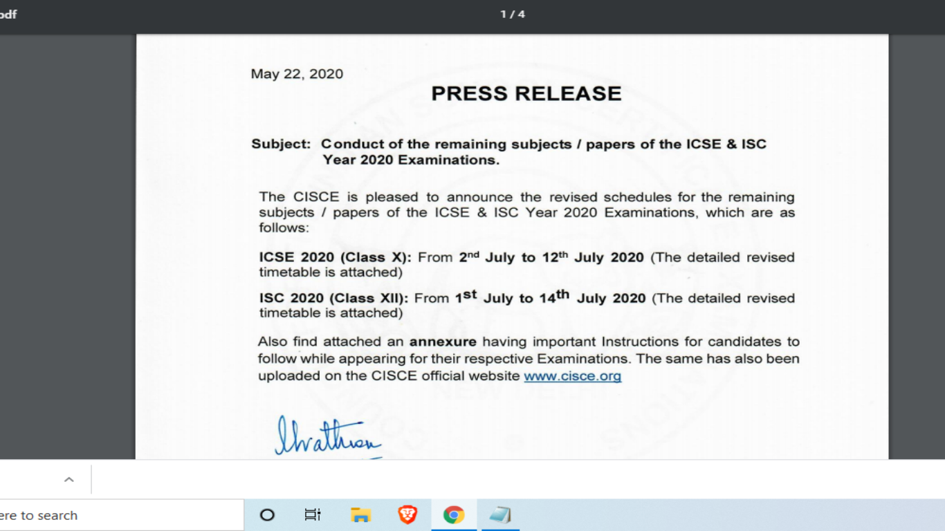 ICSE ISC Exam schedule 2020