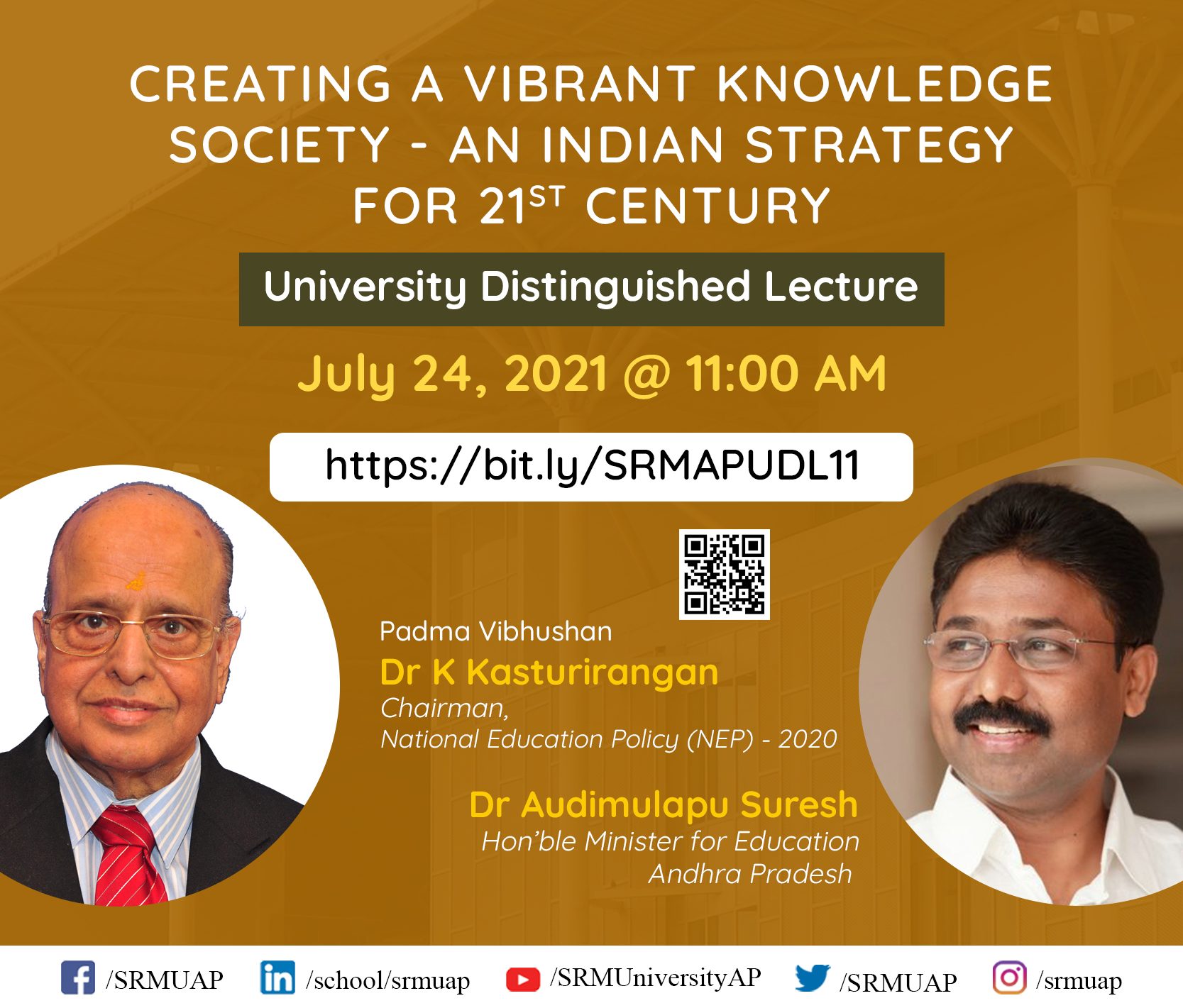 SRM University AP Great Lecture On July 24 Srm university ap great lecture on july 24