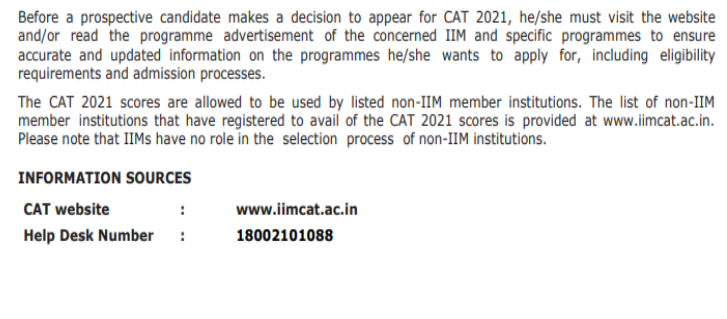 CAT 2021 application