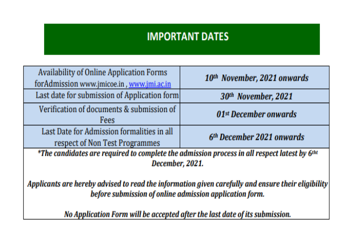 CDOE of JMI: Last date to apply is great 30 November