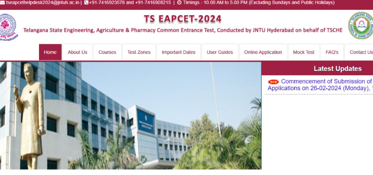 Ts Eamcet 2024 Applications Open February 26 Deadline May 4.............................
