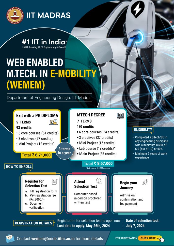 MTech In E-Mobility Course